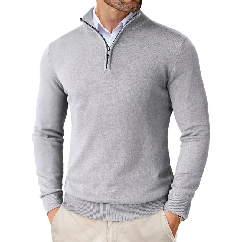 Zane Men's Zip Neck Sweater – Soft Cotton Blend Knit with Modern Fit & All-Season Comfort