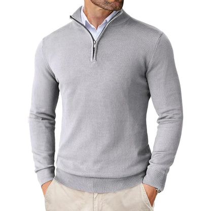 Zane Men's Zip Neck Sweater – Soft Cotton Blend Knit with Modern Fit & All-Season Comfort