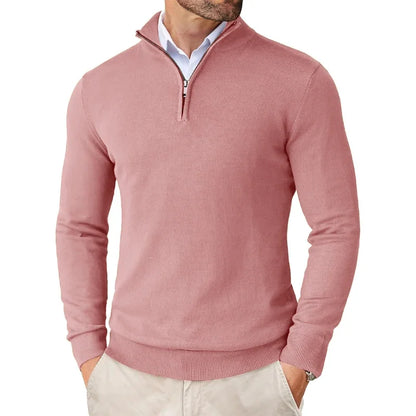 Zane Men's Zip Neck Sweater – Soft Cotton Blend Knit with Modern Fit & All-Season Comfort