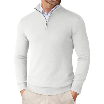 Zane Men's Zip Neck Sweater – Soft Cotton Blend Knit with Modern Fit & All-Season Comfort