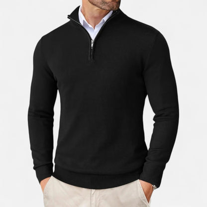 Zane Men's Zip Neck Sweater – Soft Cotton Blend Knit with Modern Fit & All-Season Comfort