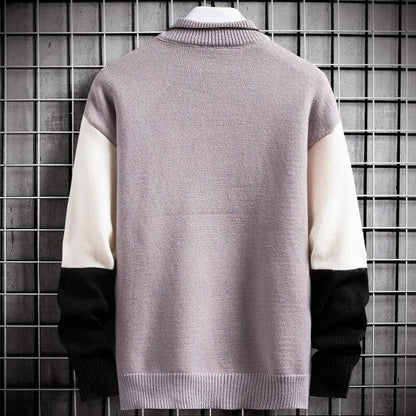 Daniel Pull Patchwork Homme – Design Original, Tricot Chaleureux & Coupe Décontractée