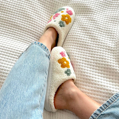 Valentina Chaussons Femme à Motif Floral – Pantoufles Intérieures Douces et Chaudes pour un Confort d'Hiver Cocooning