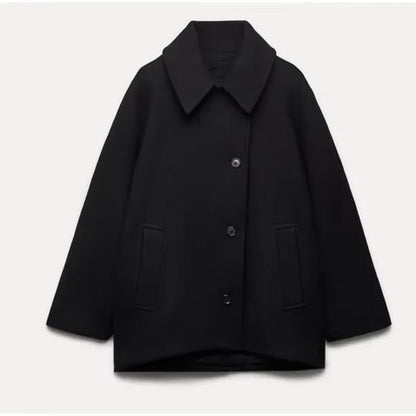 Amélie Femme Manteau Oversize – Élégant Manteau en Laine Doux & Tendance pour Hiver