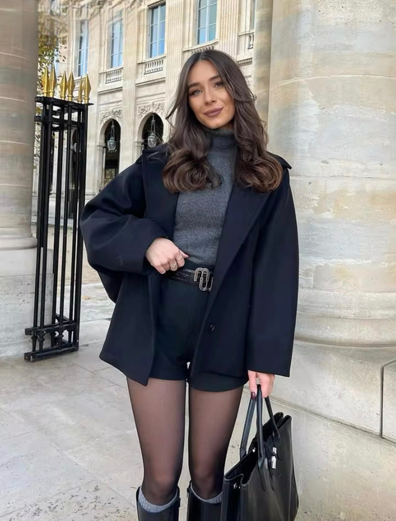 Amélie Femme Manteau Oversize – Élégant Manteau en Laine Doux & Tendance pour Hiver