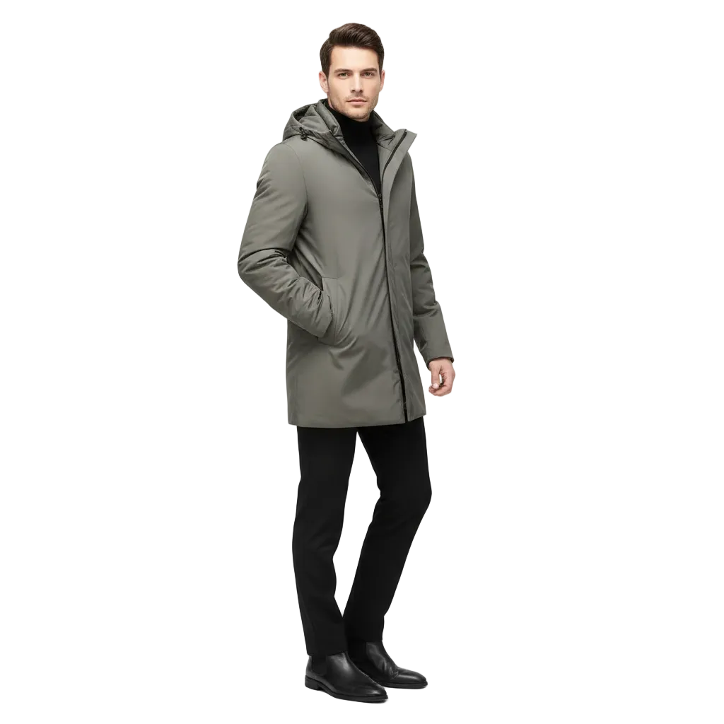 Yan Men's Winter Jacket Waterproof – Regular Fit, Hood & Cold Protection