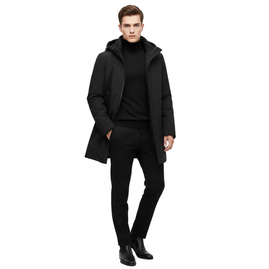 Yan Men's Winter Jacket Waterproof – Regular Fit, Hood & Cold Protection