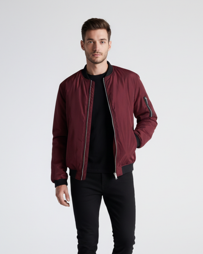 Zenio Bomber Men Essensio – Lightweight Water-Repellent Jacket with Zip & Ribbed Finishes