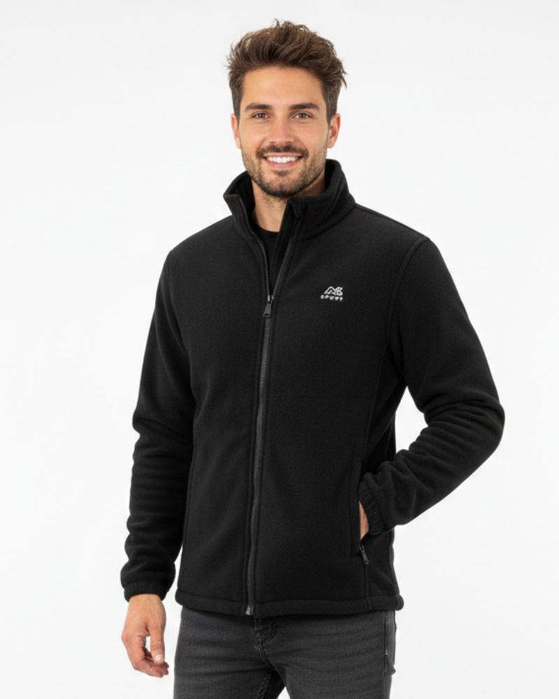 Alex Unisex Fleece Jacket – Warm Sherpa-Lined Jacket with High Collar & Zipper Closure