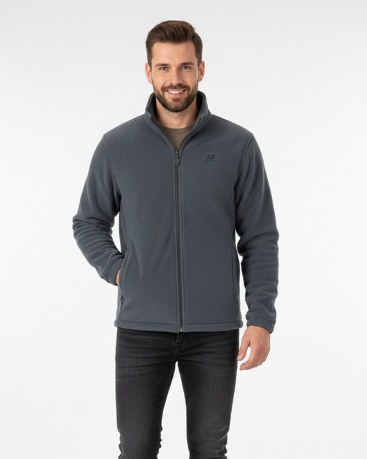 Alex Unisex Fleece Jacket – Warm Sherpa-Lined Jacket with High Collar & Zipper Closure