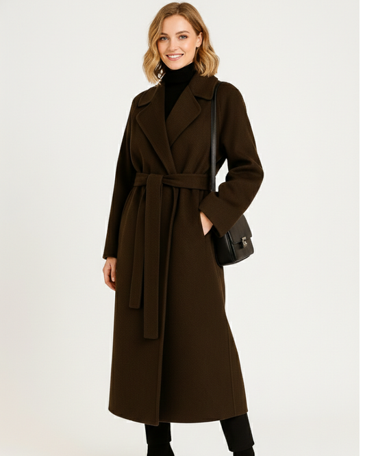 Talitha Long Women's Elegant Coat – Mixed Wool Coat with Classic Lapel