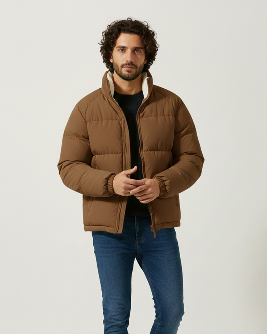 Milan Men's Down Jacket with Fleece Lining – Warm Winter Puffer Jacket