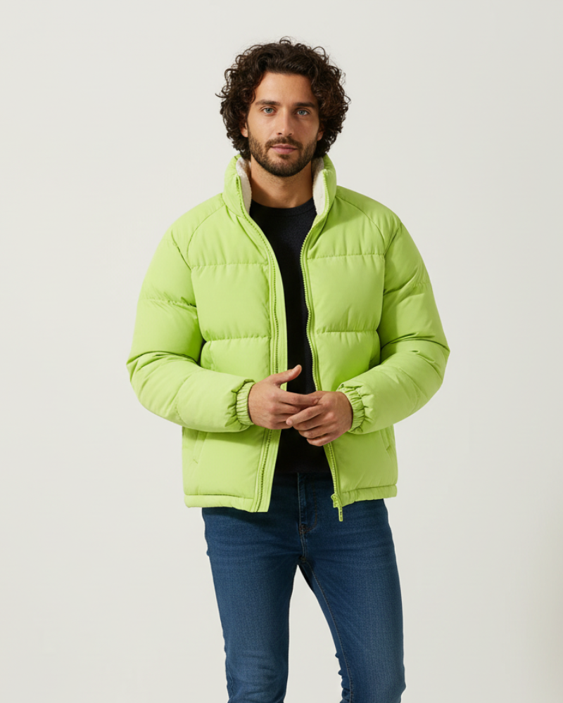 Milan Men's Down Jacket with Fleece Lining – Warm Winter Puffer Jacket