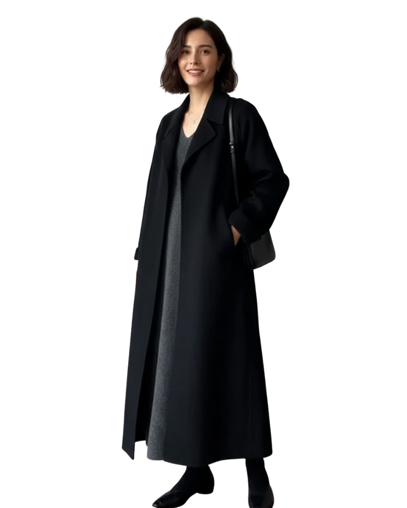 Talitha Long Women's Elegant Coat – Mixed Wool Coat with Classic Lapel