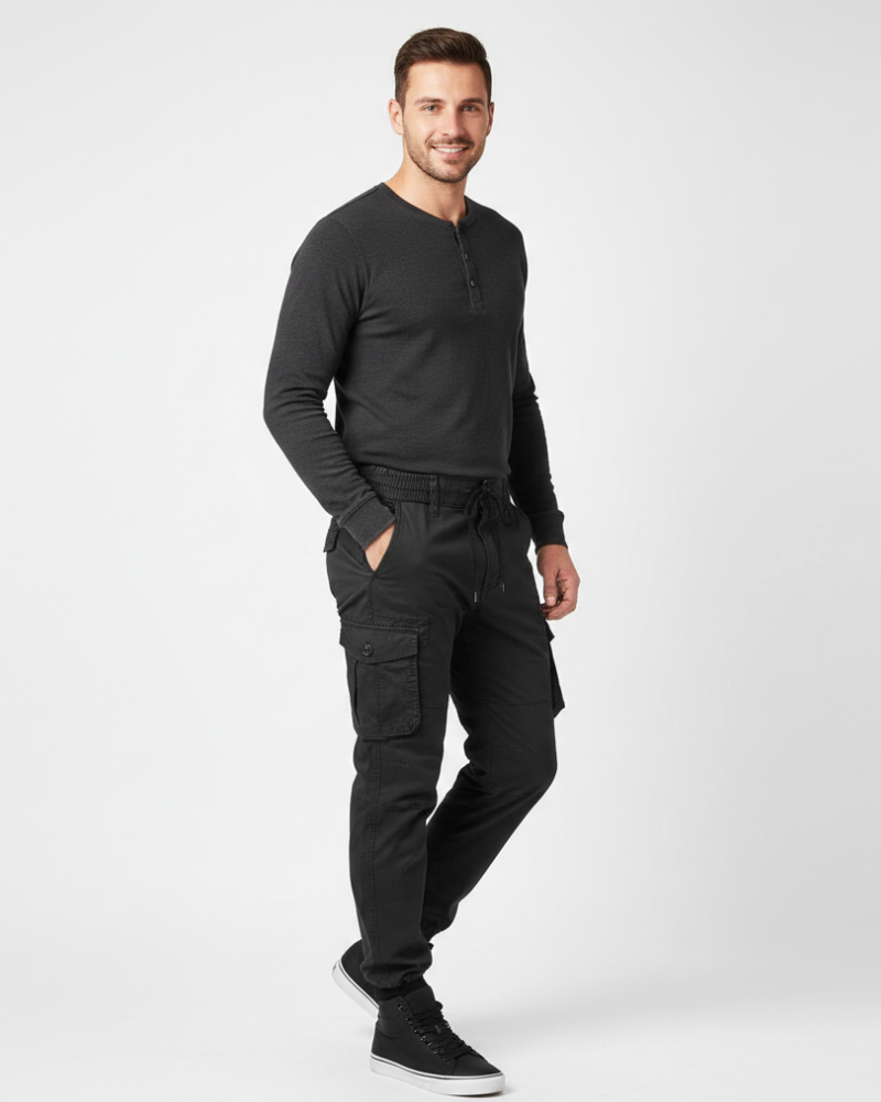 Theodore Men's Cargo Pants with Elastic Waist – Comfortable Casual Pants