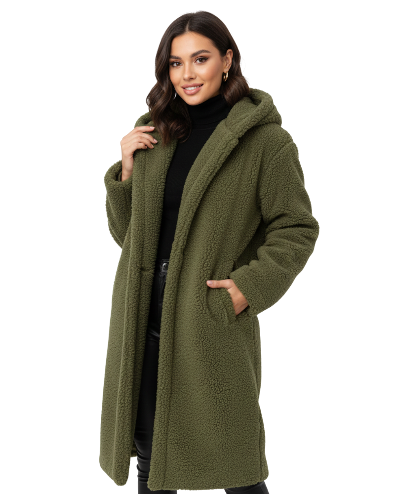 Nelia Teddy Coat for Women – Soft & Warm Oversized Jacket for Elegant Winter Looks