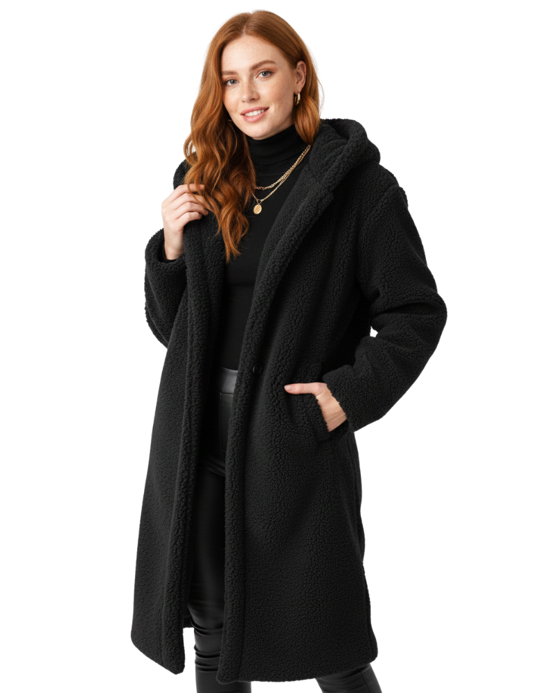 Nelia Teddy Coat for Women – Soft & Warm Oversized Jacket for Elegant Winter Looks