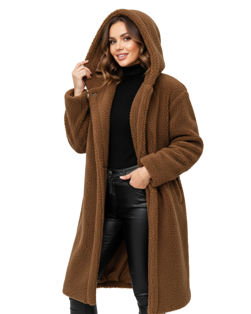 Nelia Teddy Coat for Women – Soft & Warm Oversized Jacket for Elegant Winter Looks