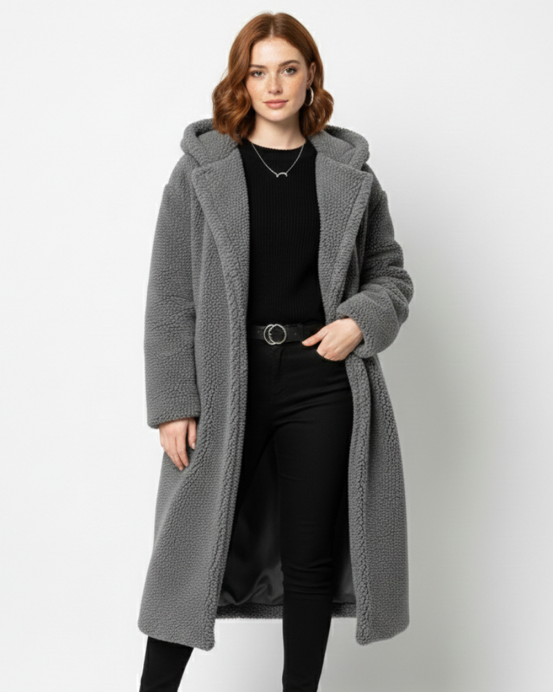 Nelia Teddy Coat for Women – Soft & Warm Oversized Jacket for Elegant Winter Looks