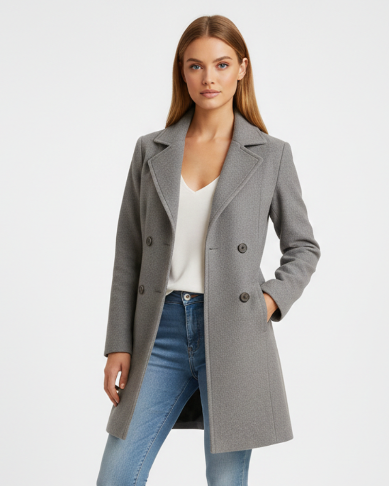 Abigail Long Women's Wool Coat – Structured Cut & Timeless Elegance for Winter