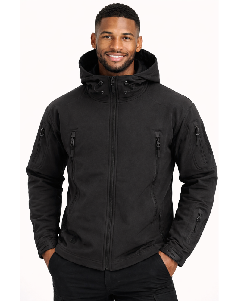 Zoren Tactical Softshell Jacket for Men – Waterproof Windbreaker with Adjustable Hood