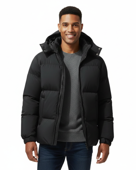 Zavier Men's Quilted Jacket with Hood – Lightweight Water-Repellent and Warm Down Jacket