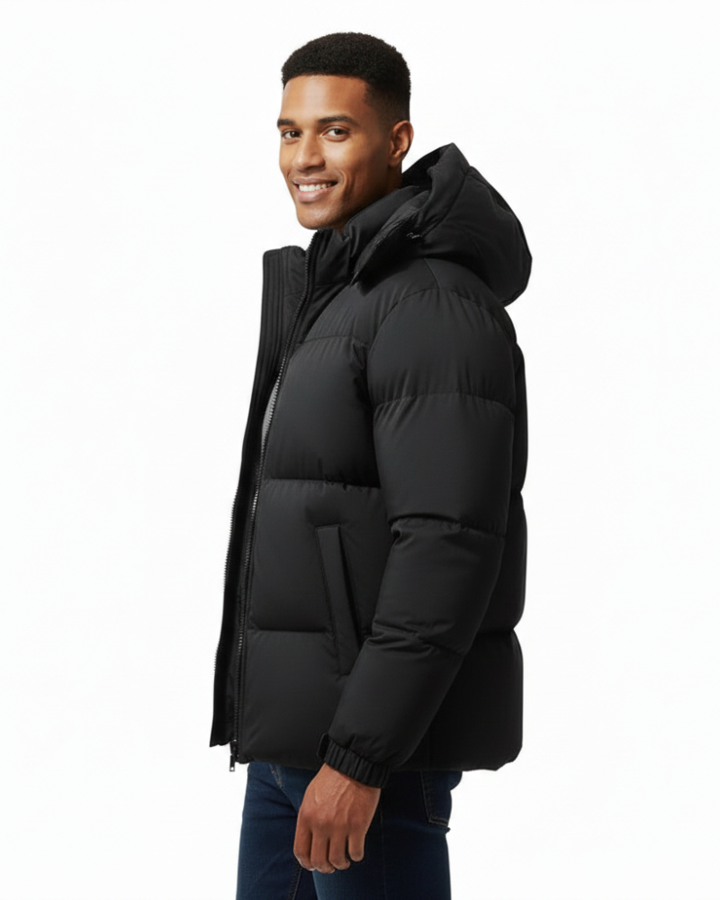 Zavier Men's Quilted Jacket with Hood – Lightweight Water-Repellent and Warm Down Jacket