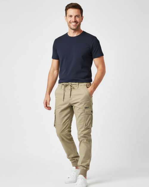 Theodore Men's Cargo Pants with Elastic Waist – Comfortable Casual Pants