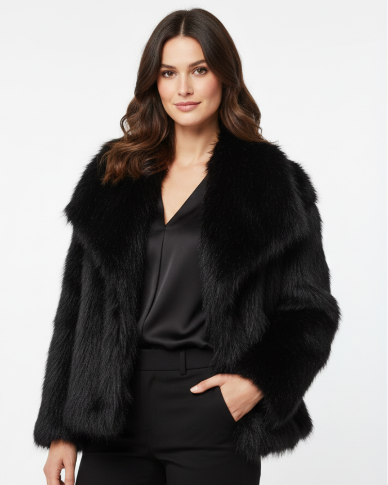 Julien Manteau Faux-Fur Women – Soft & Warm Winter Jacket with Elegant Relaxed Fit
