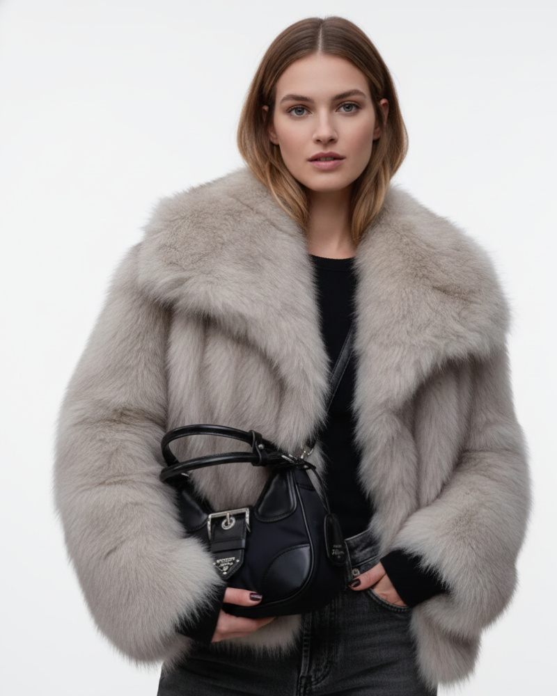 Julien Manteau Faux-Fur Women – Soft & Warm Winter Jacket with Elegant Relaxed Fit