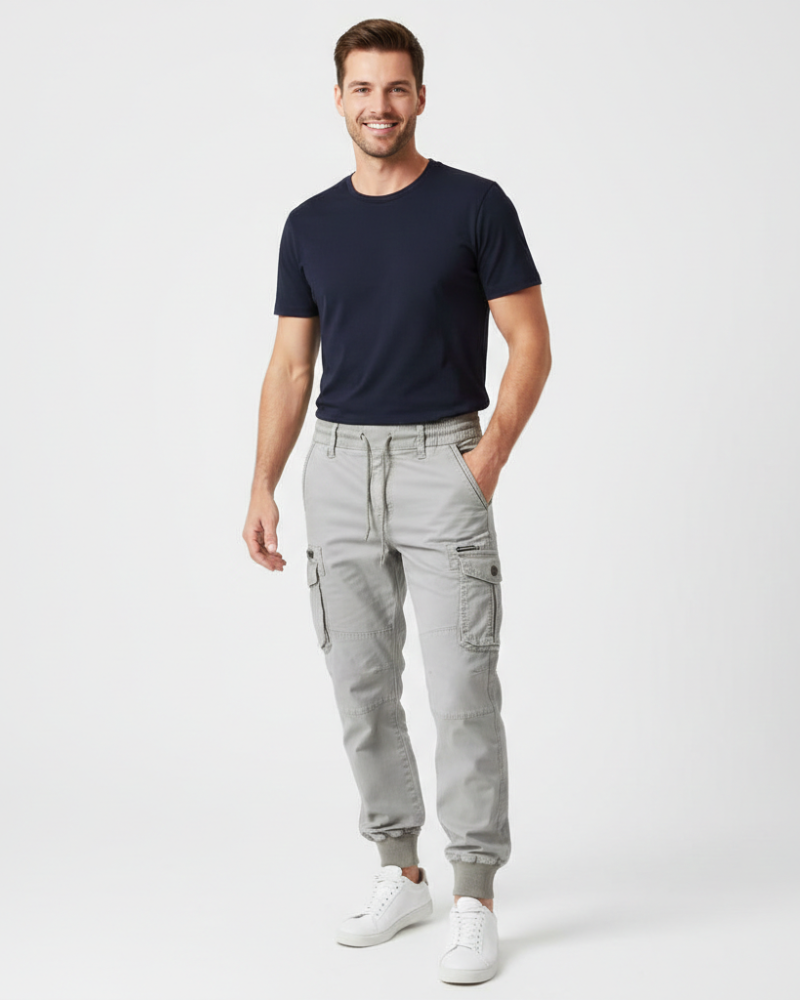Theodore Men's Cargo Pants with Elastic Waist – Comfortable Casual Pants