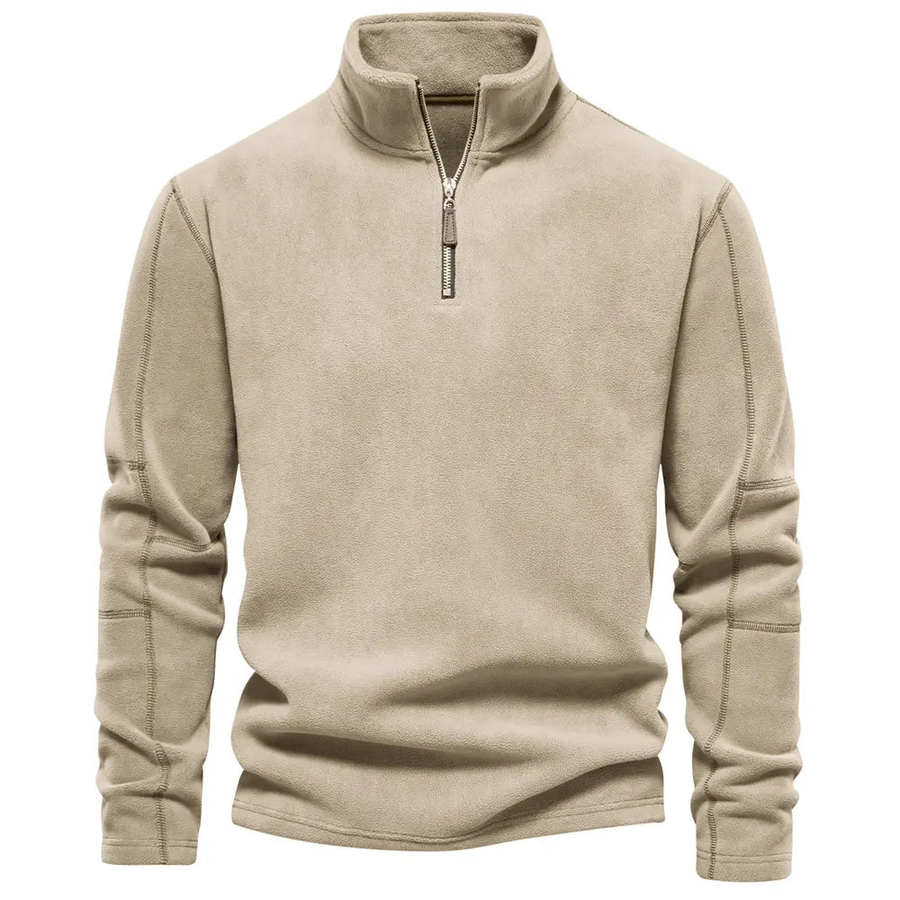 Soft lined James men's winter sweater - khaki