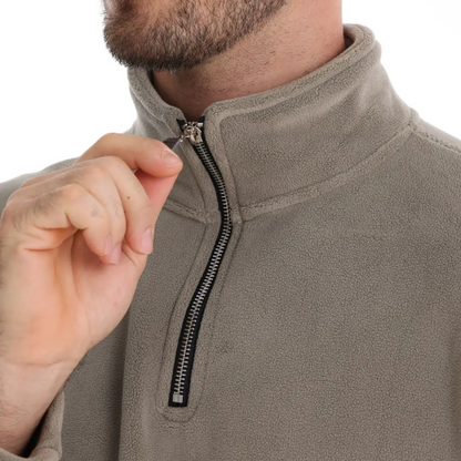 James men's wool zip sweater with soft lining zip detail