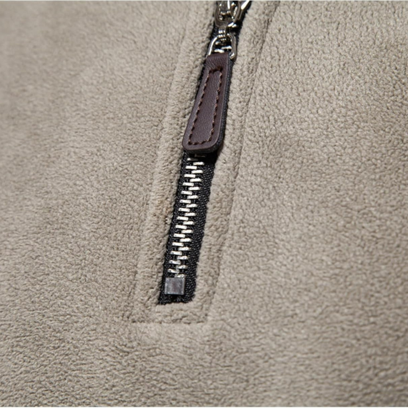 James warm wool sweater for men - zip detail