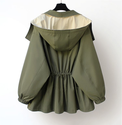 Mikyla Manteau Trench Femme – Chic Bicolore Moderne & Chaud pour Automne Hiver Élégant