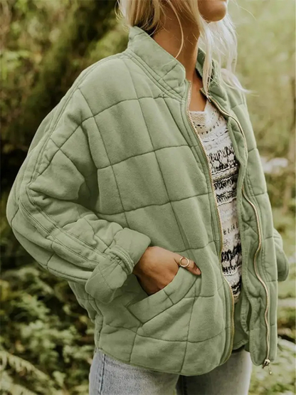 Quilted autumn jacket for women by Jane - light green