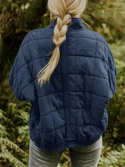 Jane Quilted Jacket for Women – Warm Winter Style - dark blue