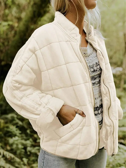 Jane Quilted Jacket for Women – Warm Winter Style - beige