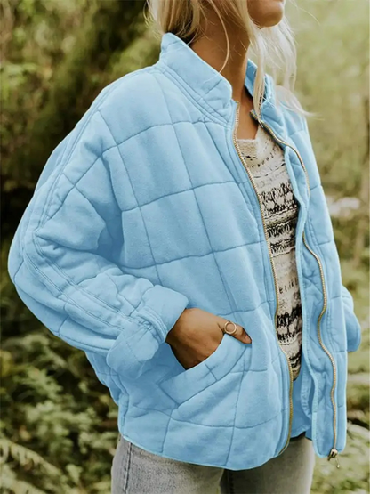 Jane women's winter quilted jacket - light blue