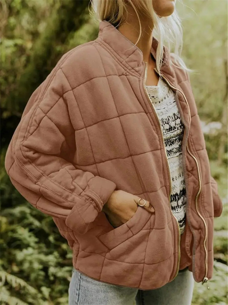 Quilted autumn jacket for women by Jane - pink 