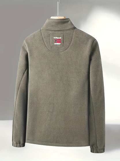 Julius Fleece Jacket for Men – Warm & Lightweight - khaki back view