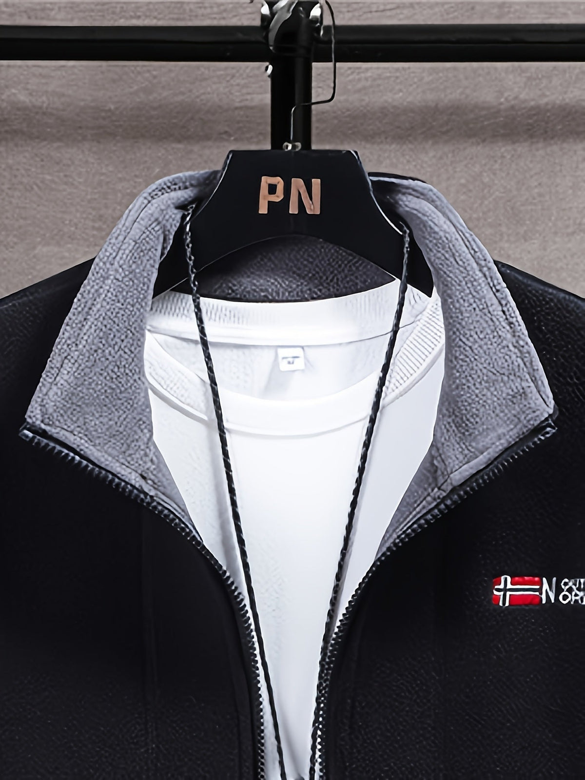 Julius Men's Outdoor Jacket - black collar detail
