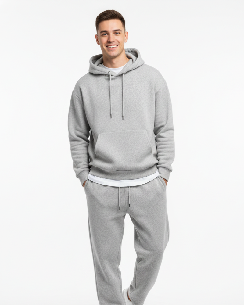 Kai Men's Jogging Set – Solid Hoodie & Comfortable Pants, Relaxed Fit