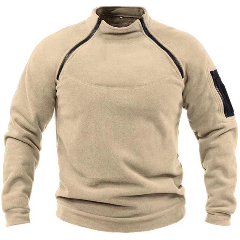 Calix Haut Col Zippé pour Homme – Manches longues avec poche sur la manche et surpiqûres structurées