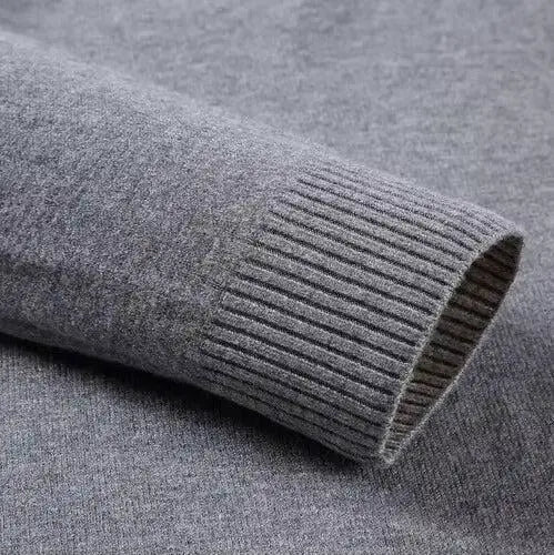 Kian men's turtleneck sweater in cashmere wool - gray detail