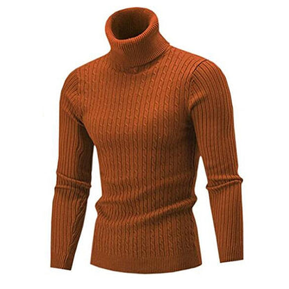 Klaus Men's Turtleneck Sweater front view-brown