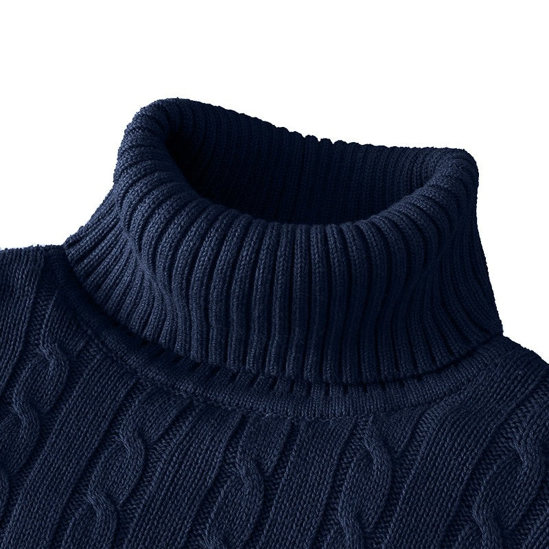 Men's Knit Sweater elegant style-Navy blue