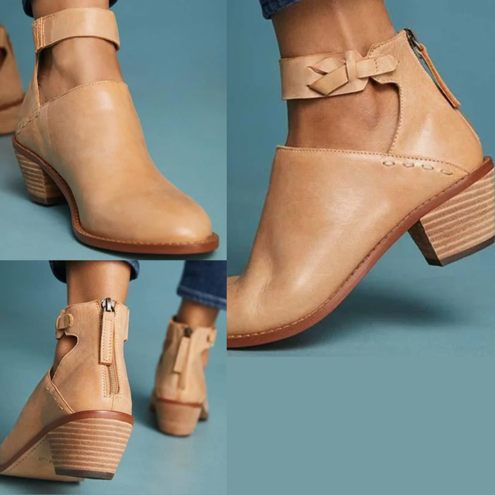 Myla Bottines Femme – Boots à Talons Stables avec Doublure Confort & Design Intemporel