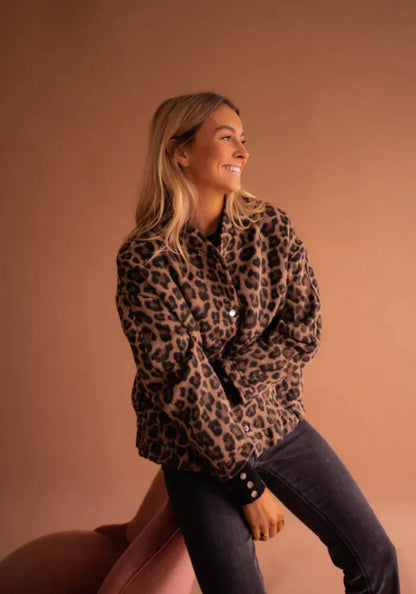 Valeria Veste Femme – Veste Léopard Élégante à Imprimé Animal & Coupe Confortable