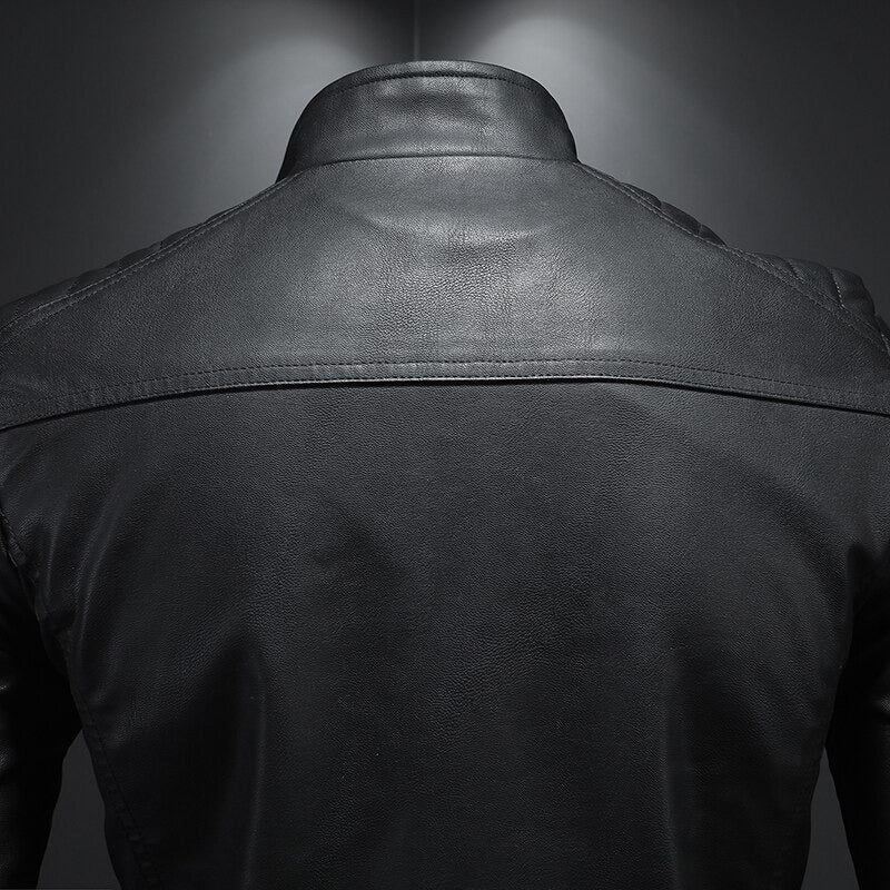 Lance Men's Leather Jacket – Regular Fit Style- back view